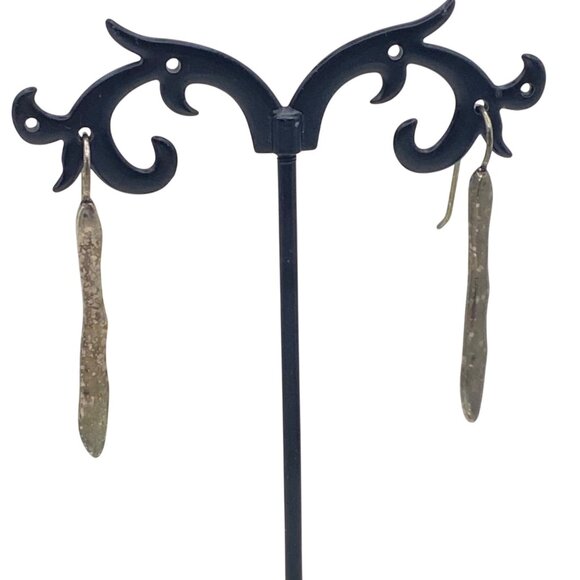 Jewelry - Vintage Rustic 925 Silver Drop Earrings 1.75" 4.2g Matchstick Unisex Tested Boho